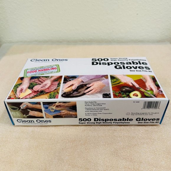 🧤 New 🧤 Clean Ones Disposable HDPE Poly Gloves, One Size Fits All - 500ct - Picture 5 of 6